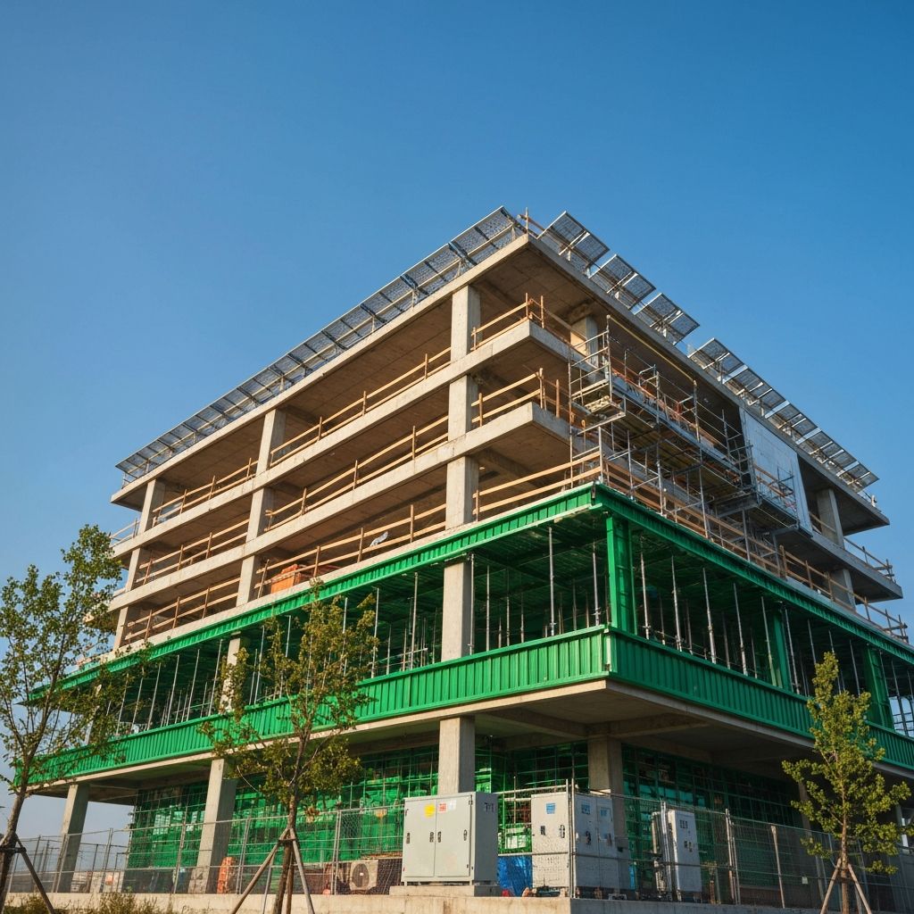 Blueprint desk with laptop analytics overlay